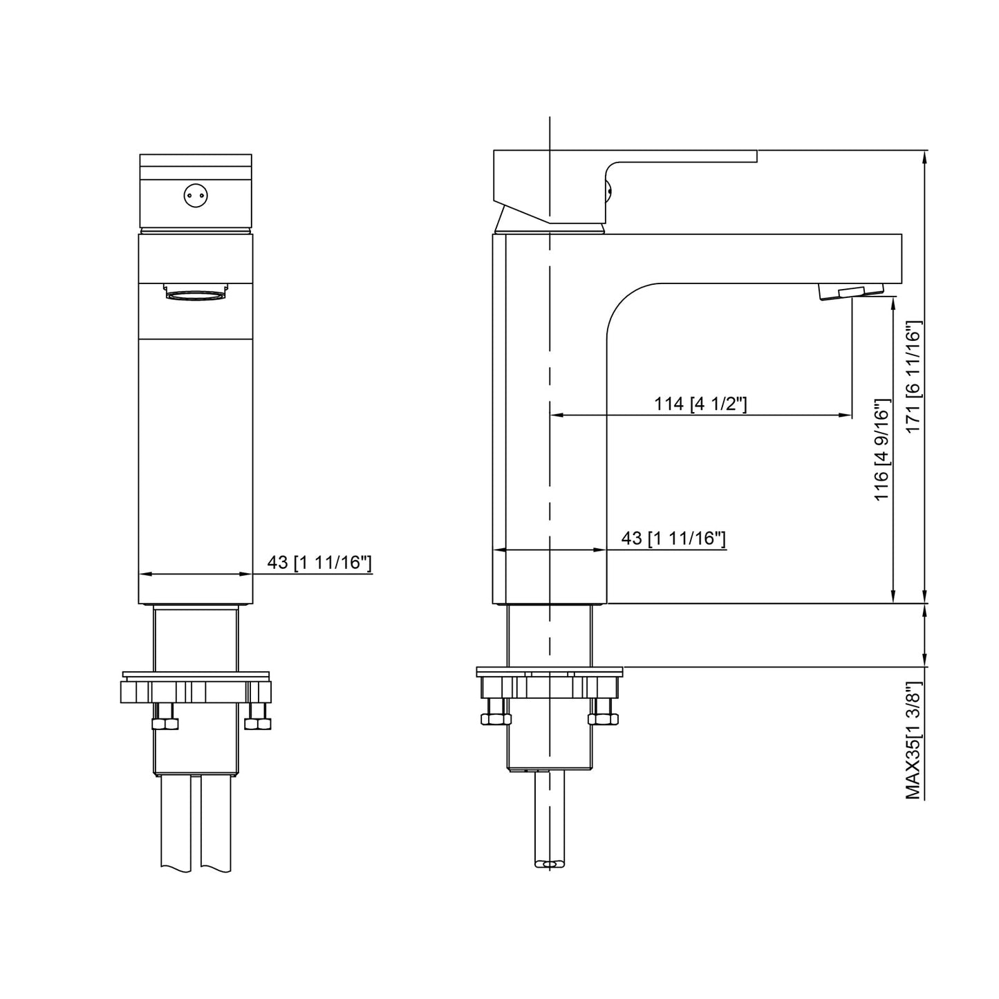 Bathroom Basin Faucet - KUBE-LINO-CH