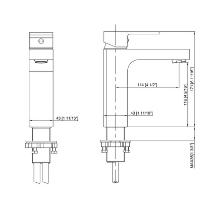 Bathroom Basin Faucet - KUBE-LINO-CH